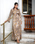 Satin Dress with Printed Statement Sleeves 62782